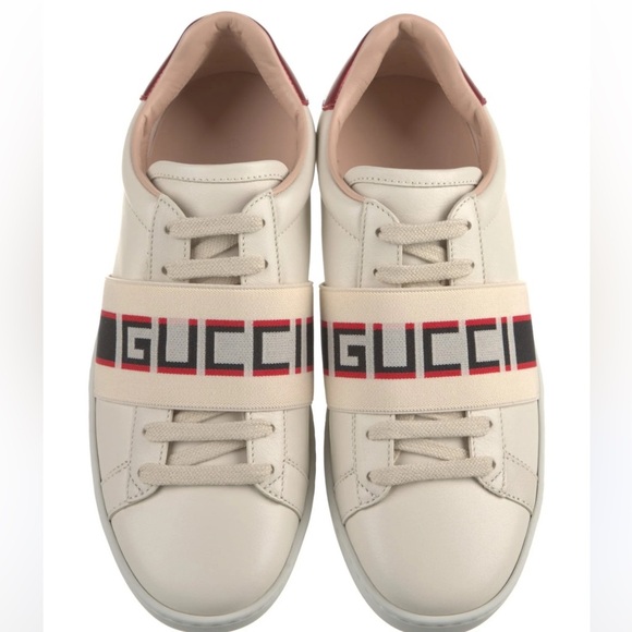 Gucci Shoes - Gucci White Leather Logo Band Ace
Sneakers Size 35